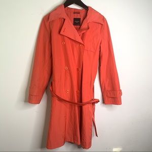 MaxMara Weekend Orange Belted Trench Rain Coat